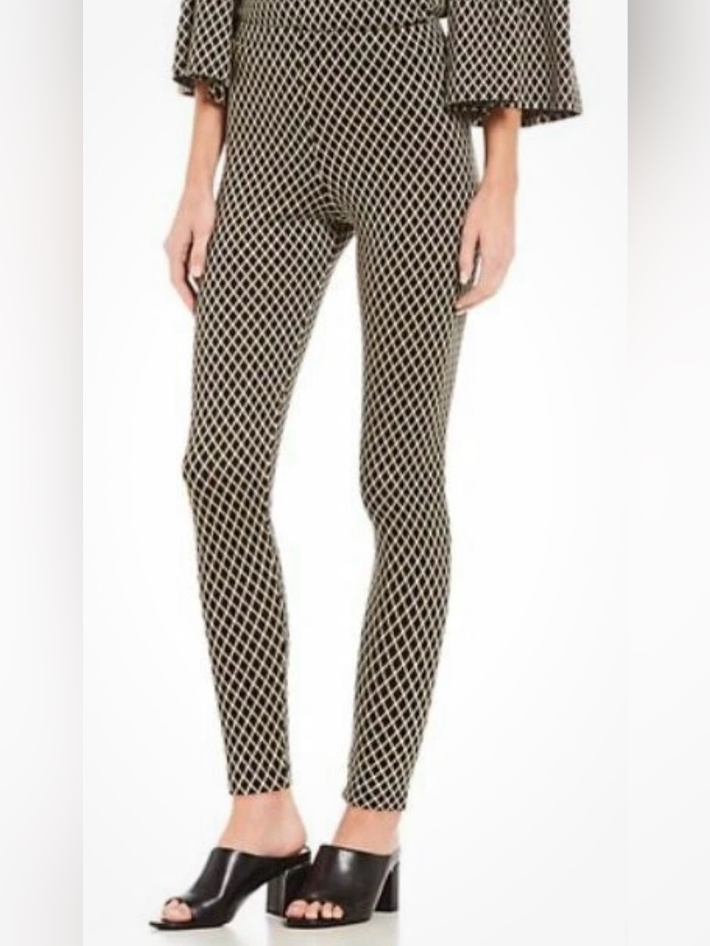 NWOT Bryn Walker High Rise Diamond Pattern Ankle Leggings in Size XL